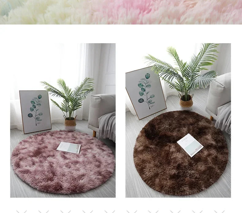 Super Soft Plush Round Rug Mat Fluffy White Carpets For Living Room Home Decor Bedroom Kid Room Decoration Salon Thick Pile Rug