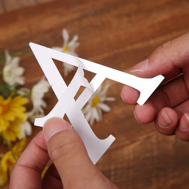 Gold English Letters Mirror 3D Wall Sticker Home Decoration Festival Party Wedding Decor Acrylic Mural Peel & Stick Wallpaper