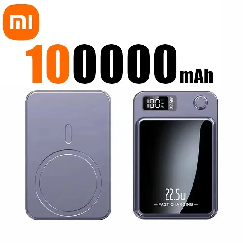 Xiaomi 100000mAh Magnetic Power Bank Wireless Fast Charger For Magsafe Portable Auxiliary Battery Pack For iphone Huawei Samsung