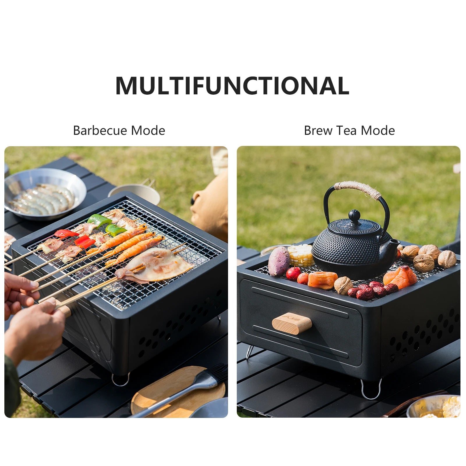BISINNA Multi-functional Camping Stove BBQ Charcoal Grill Portable Burner Outdoor Camp Picnic