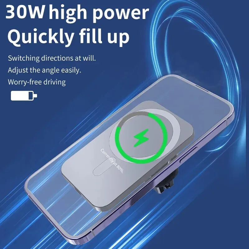 30W Magnetic Car Wireless Charger