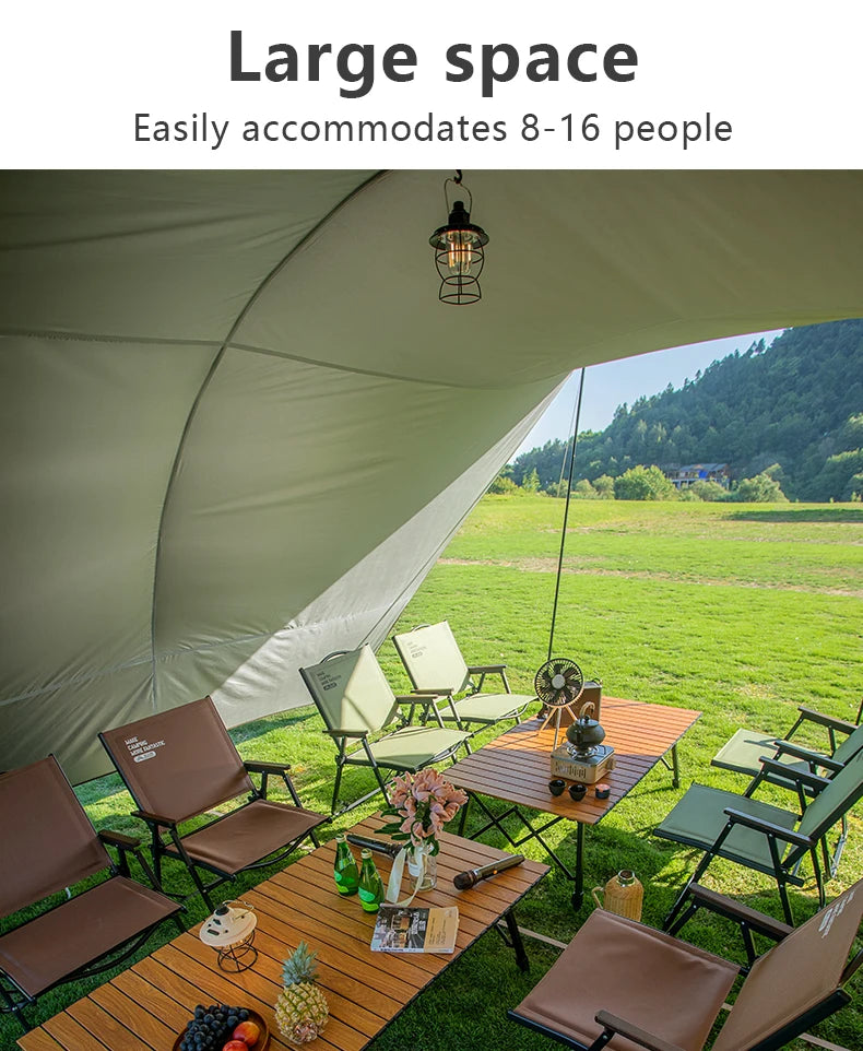 BISINNA Outdoor Camping Folding Portable Tunnel Large Canopy Coated with Silver Sunblock Shade Camping Rain and Wind