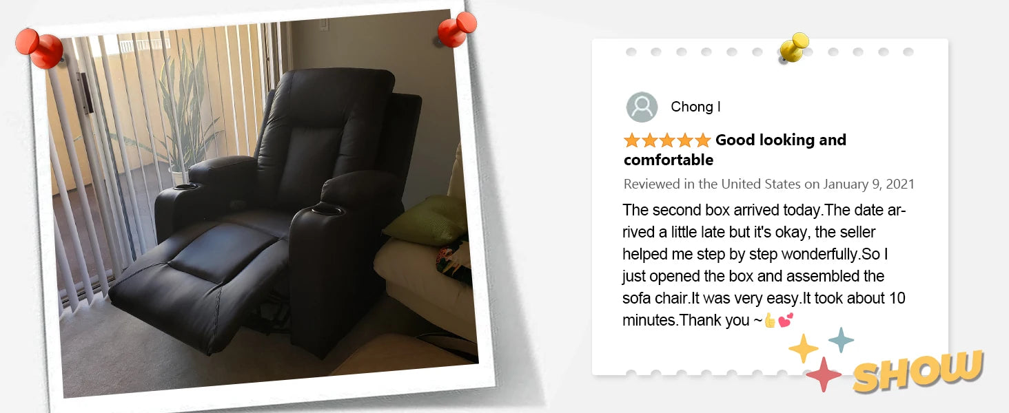 Recliner Chair, PU Rocking Chair for Adults, Swivel Recliner with Cup Holders, Heat and Massage, Single Sofa Seat