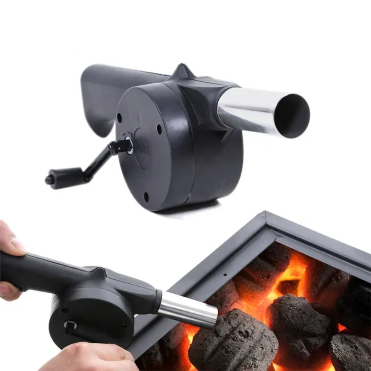 Picnic Camping Accessories BBQ Tools Portable Barbecue Fan BBQ Accessories Hand-cranked Air Blower Fire Bellows Tools