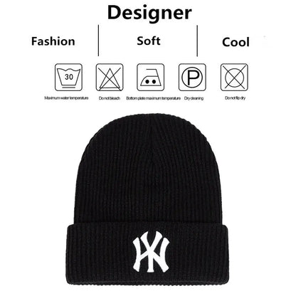 Unisex WY Letter Embroidery Beanie