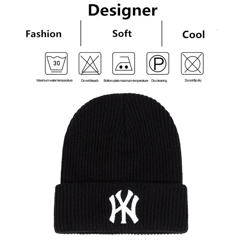 Unisex WY Letter Embroidery Beanie