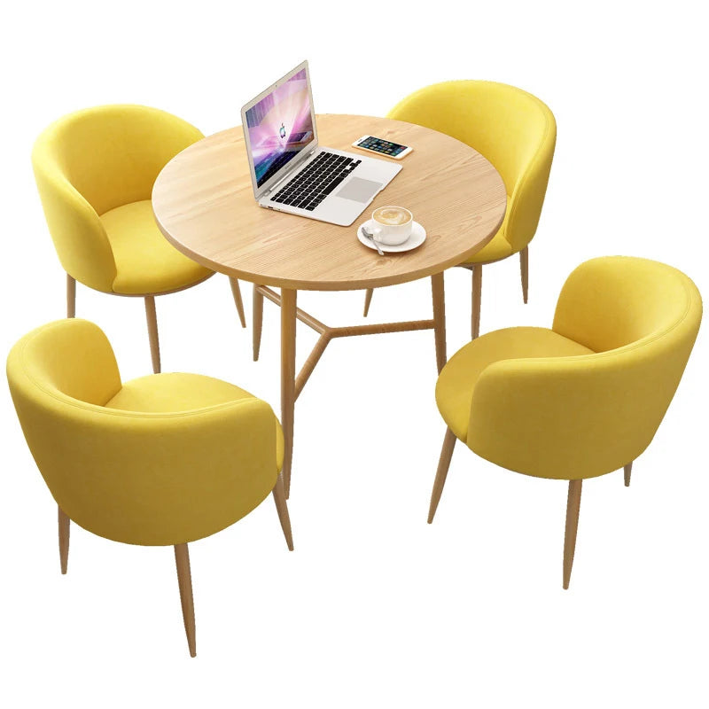 Modern Meeting And Negotiation Table And Chair Set Dining Set Combination Coffee Shop Milk Tea Shop Simple Table Four Chairs