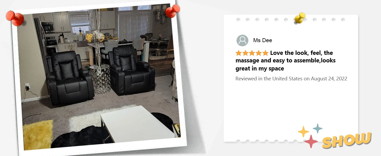 Recliner Chair, PU Rocking Chair for Adults, Swivel Recliner with Cup Holders, Heat and Massage, Single Sofa Seat