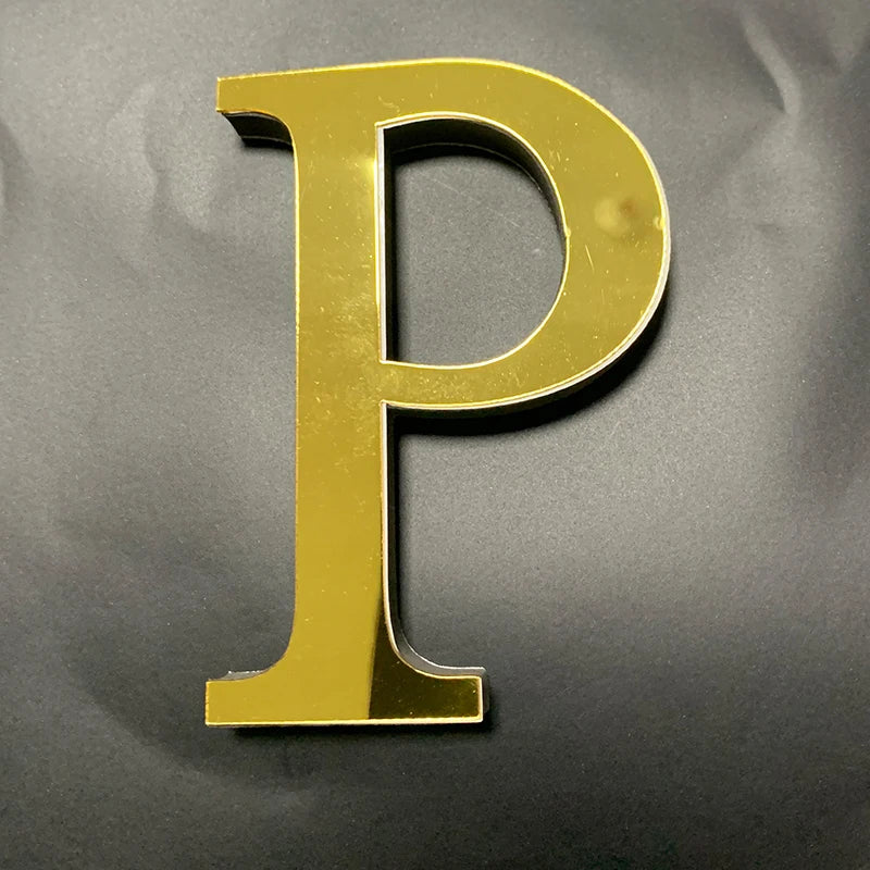 Gold English Letters Mirror 3D Wall Sticker Home Decoration Festival Party Wedding Decor Acrylic Mural Peel & Stick Wallpaper