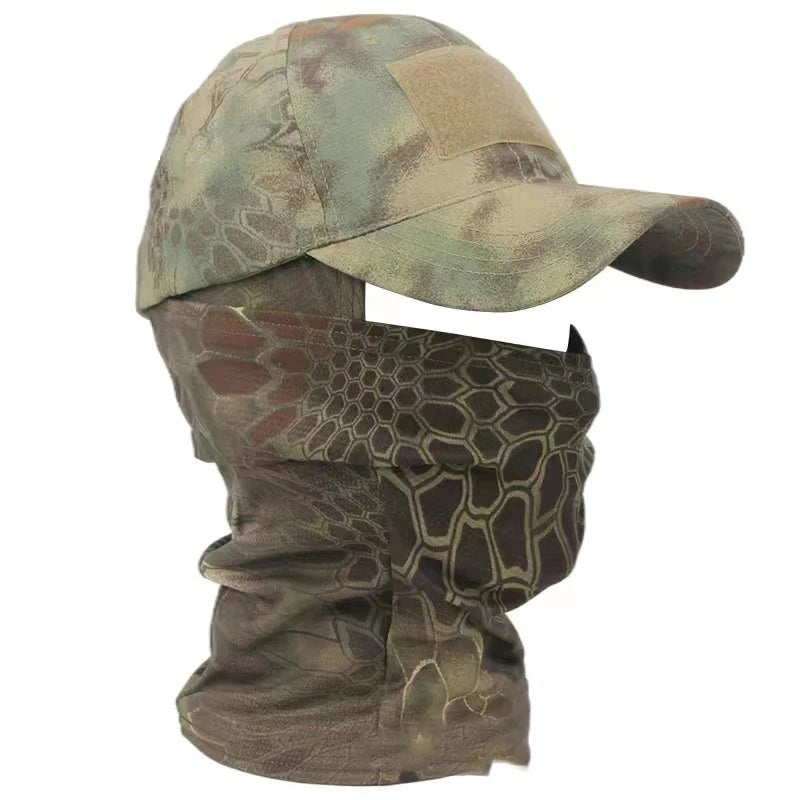 Tactical Balaclava Baseball Caps Full Face Mask Set Men Summer Snapback Sun Hat Outdoor Hunting Camouflage Balaclava