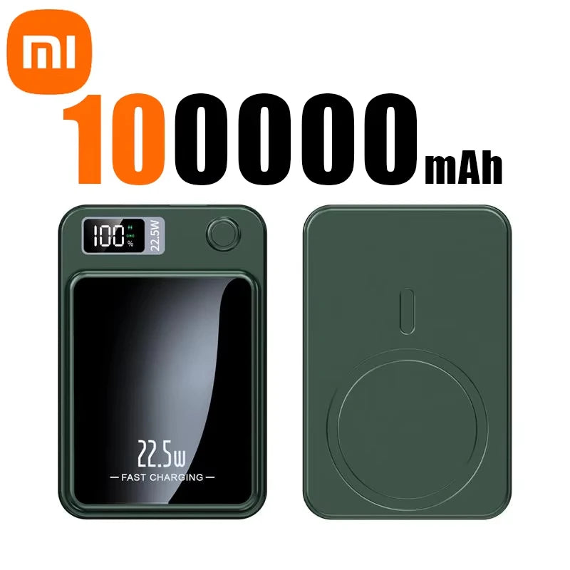 Xiaomi 100000mAh Magnetic Power Bank Wireless Fast Charger For Magsafe Portable Auxiliary Battery Pack For iphone Huawei Samsung