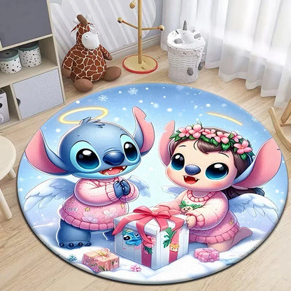 Stitch Cartoon HD Printed Round Carpet