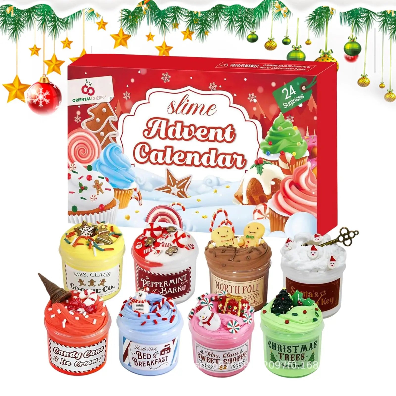 Christmas Holiday Slime Advent Calendar Christmas Countdown for Kids Toys 24 Day Toy Adventure Calendar Christmas New Year Gift