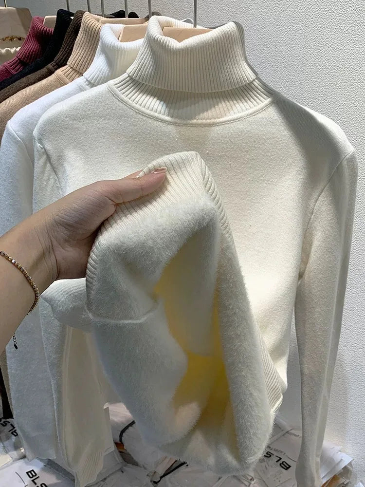 New Women's Turtleneck Knitted Pullover