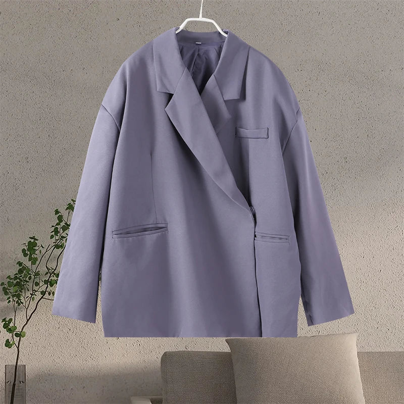 Elegant Office Blazer Women Casual Lapel Long Sleeve Pocket Button Shoulder Pads Female Coat 2024 Autumn Fashion New Lady Suit