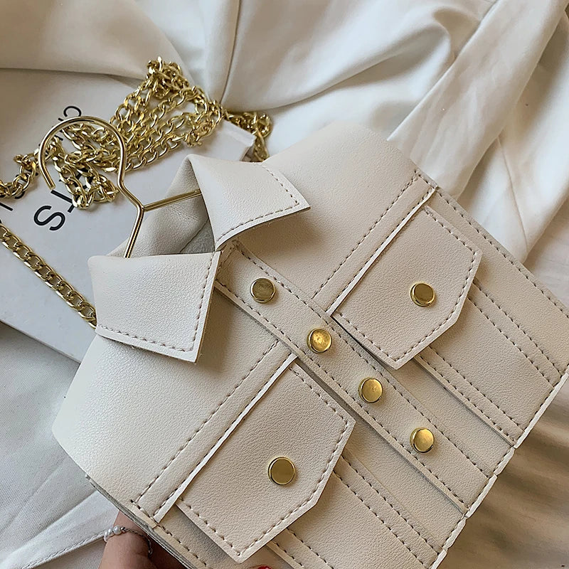 Luxury Brand Jacket Shoulder Bag for Women High Quality PU Crossbody Bags Cute Purse and Handbag Designer Chain Crossbody Bag