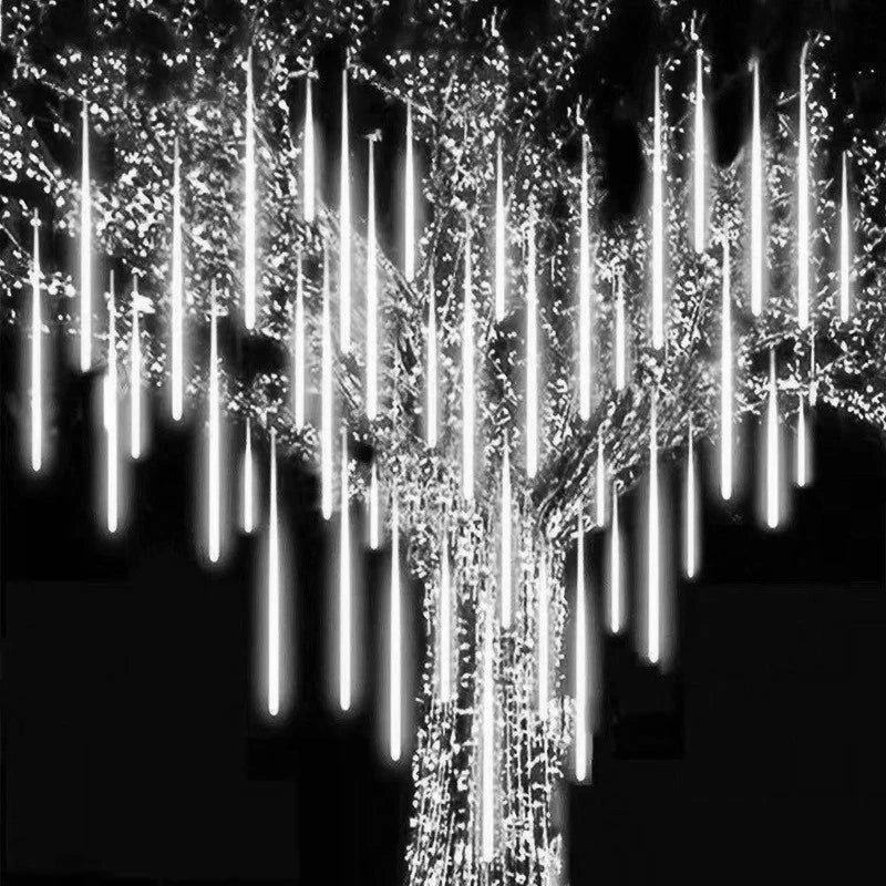 Outdoor  Meteor Shower Christmas Lights 10 Tubes 192 Led Hanging String Lights for Garden Tree Holiday Party Decoation Lamp