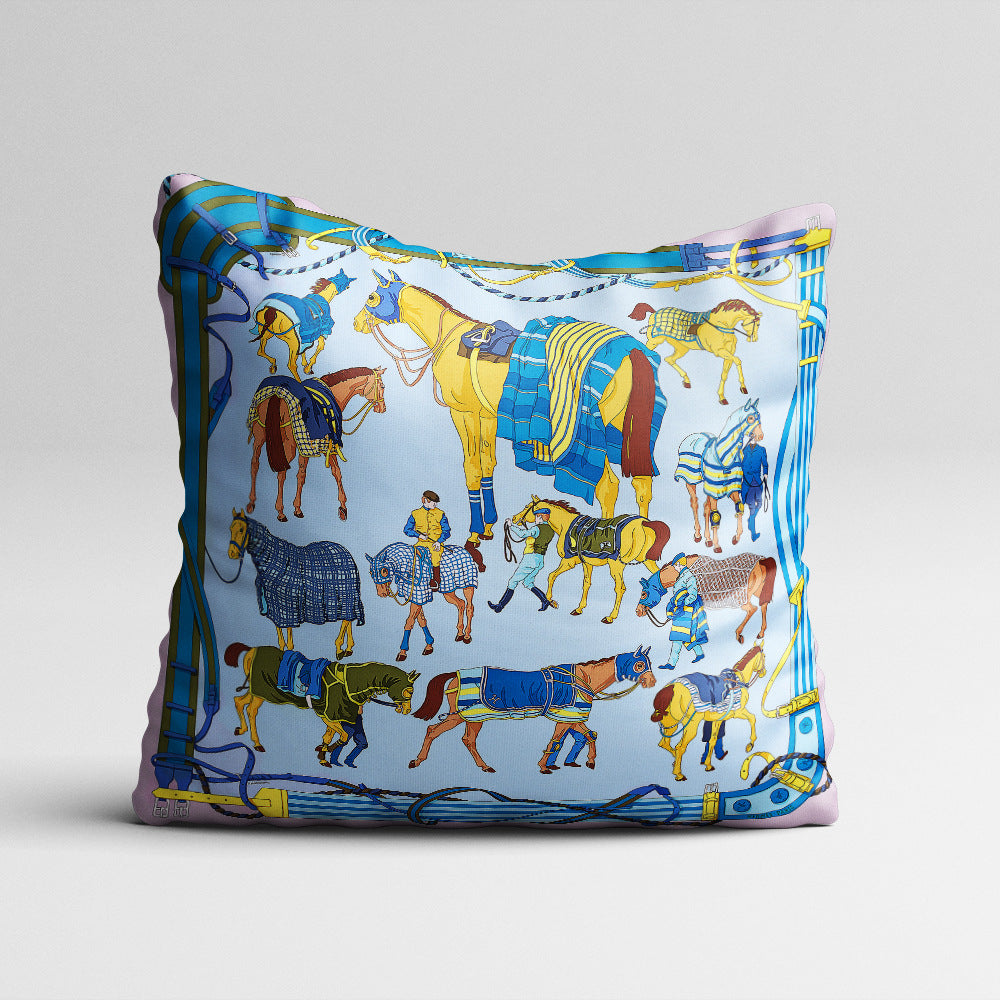 Euro Vintage Luxury Pillow Cover for Sofa Decoration Animal Revival Cushion Cover 45x45cm Horse/Bird/Flower Patter couch