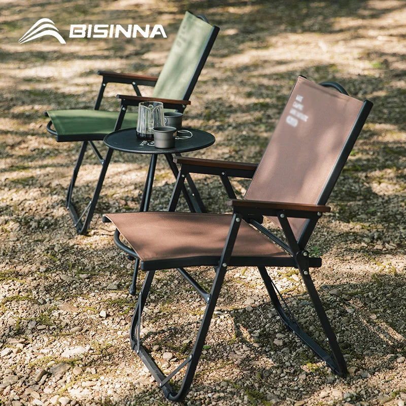 BISINNA Outdoor Folding Camping Chair Portable Lounge Kemit Chair Picnic Beach Hiking Trekking