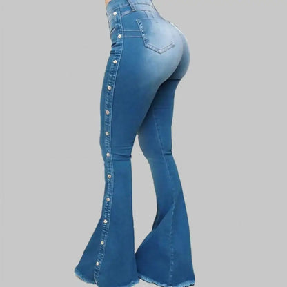 Women's Mid-Waisted Stretch Flare Jeans