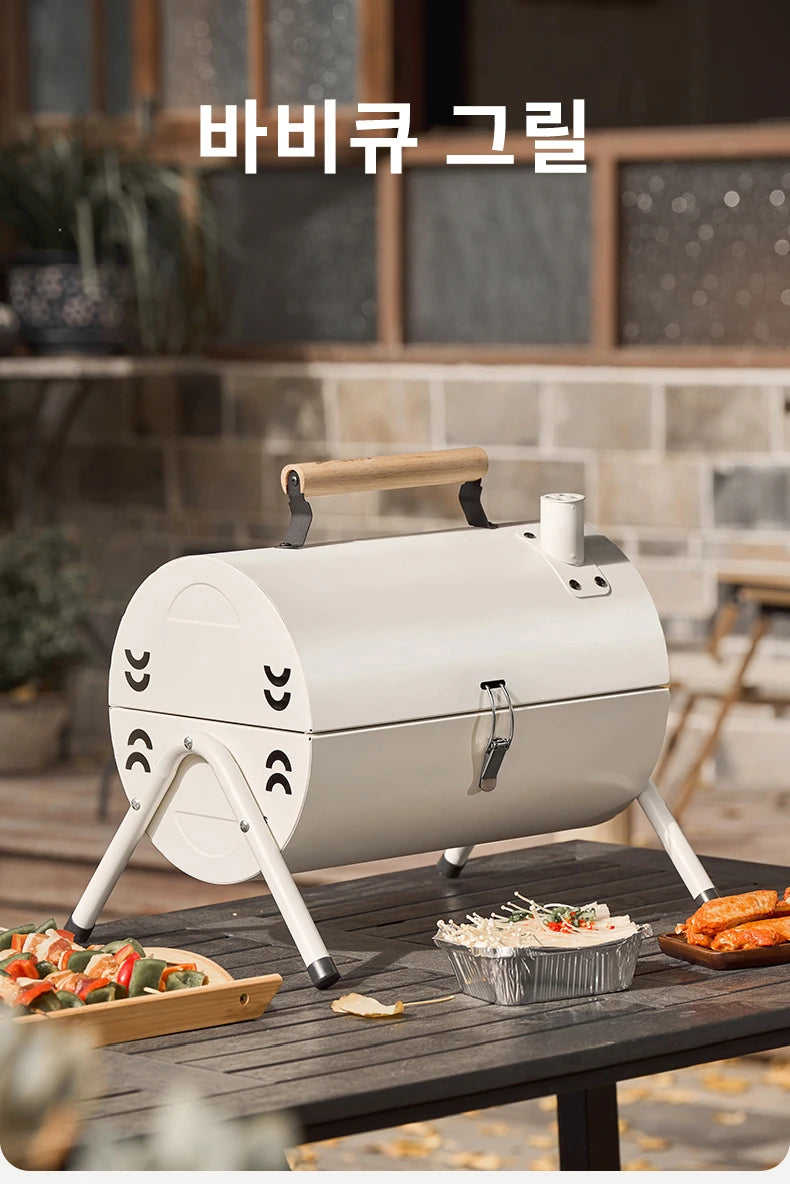 BISINNA Outdoor Multifunctional Portable Barbeque Stove Camping BBQ Charcoal Grill With Dual Side Camping Supplies