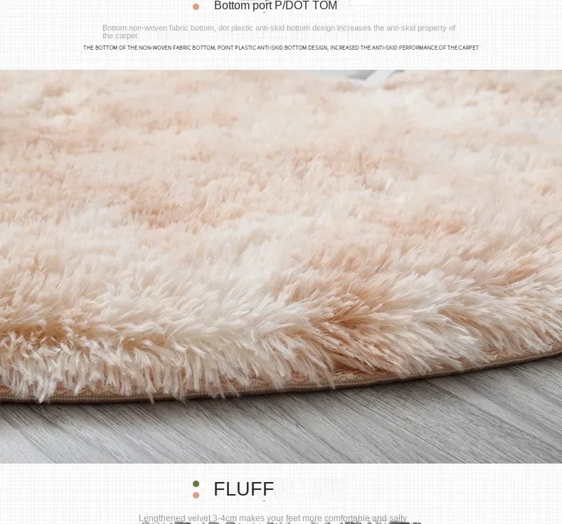 Super Soft Plush Round Rug Mat Fluffy White Carpets For Living Room Home Decor Bedroom Kid Room Decoration Salon Thick Pile Rug