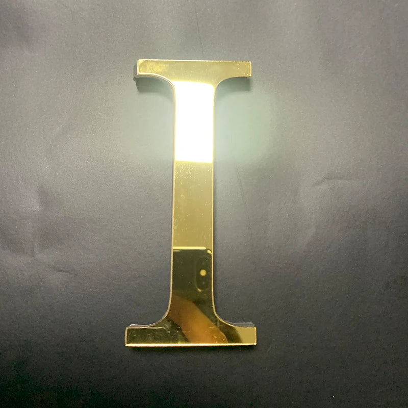 Gold English Letters Mirror 3D Wall Sticker Home Decoration Festival Party Wedding Decor Acrylic Mural Peel & Stick Wallpaper