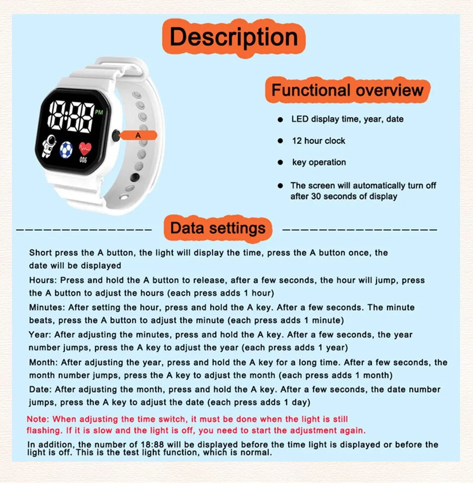 Sports Watch For Women And Men Electronic LED Digital Watch Fashion Casual Simple Silicone Female Watch Electronic Clock