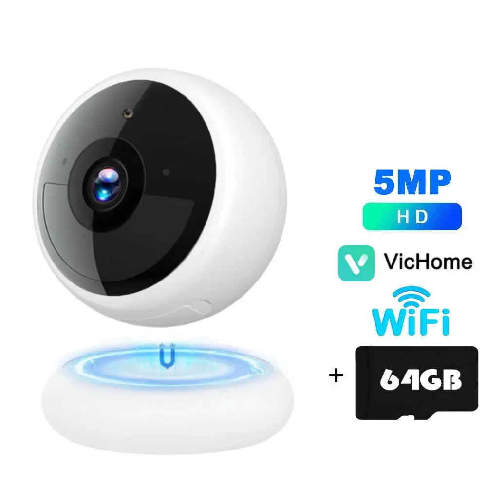 2K 5MP Wifi Home Security Camera Wireless Outdoor Magnetic Battery Powered Camera Surveillance AI Motion Detection Indoor HD Cam