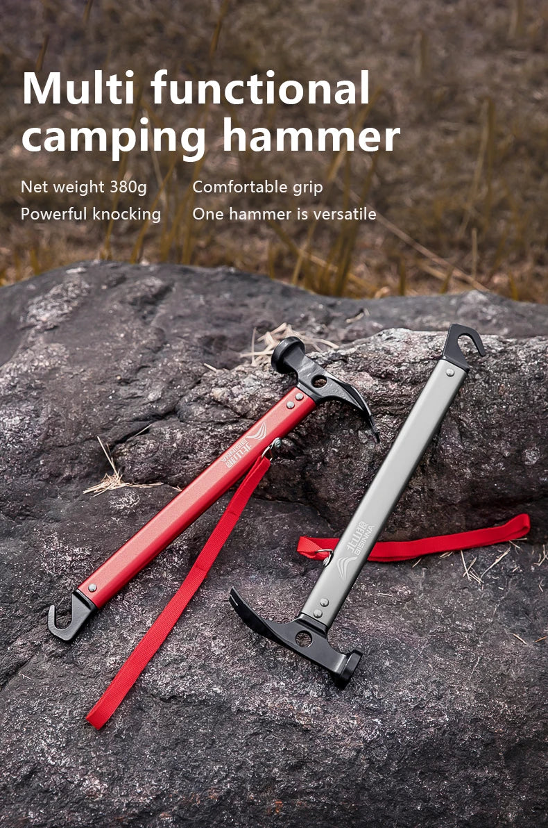 BISINNA Multi-functional Camping Hammer Outdoor Tent Stakes Multi-tool With Alumimum Alloy Handle Ultralight Camping Supplies
