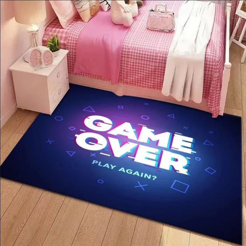 Modern Colorful Gaming Themed Carpet Non Slip Floor Mat For Living Room Kitchen Entrance Door Balcony Washable Rug Home Decor