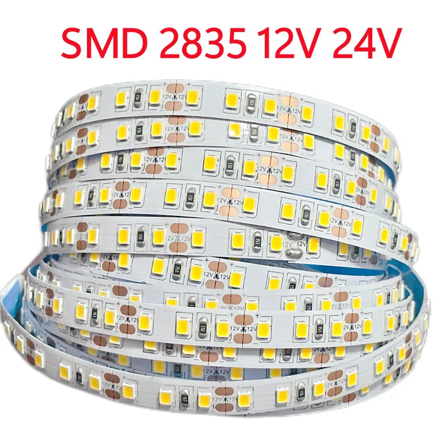 DC12V 24V 2835 LED Strip 120LEDs/m Home Lamp Strip Red Ice Blue Green Yellow Pink Flexible And Cuttable Soft Lamp Bar Home Decor