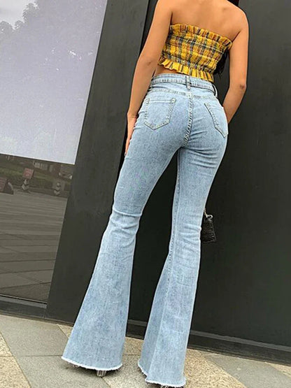 Women's Vintage Y2K High-Waisted Flare Jeans