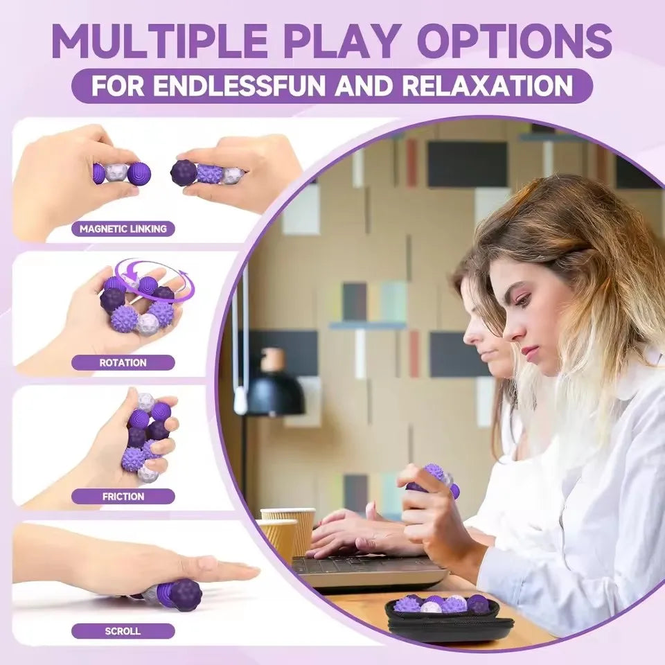 4/8 PCS Magnetic Toy Silicone Magnetic Ball Fidgeting Toy Stress Relief Fingertip Activity Small Decoration Toys Miniature Model