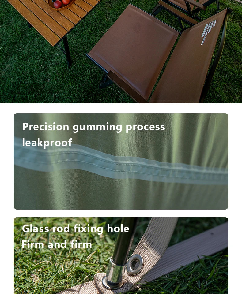 BISINNA Outdoor Camping Folding Portable Tunnel Large Canopy Coated with Silver Sunblock Shade Camping Rain and Wind