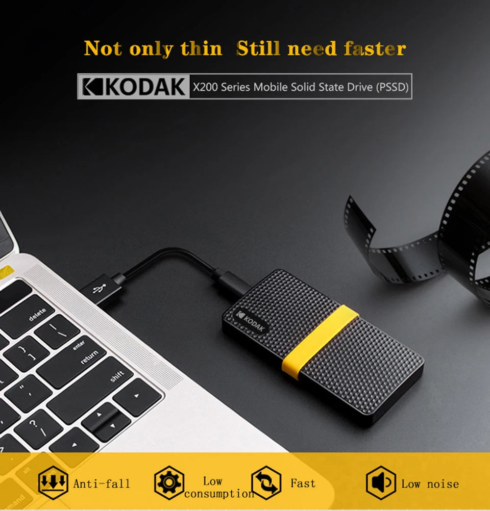 Kodak X200 Portable SSD 2TB 1TB USB 3.1 Type C External Drive Hard Disk 512GB 256GB Solid State Drive For PS4 Laptop Macbook PC