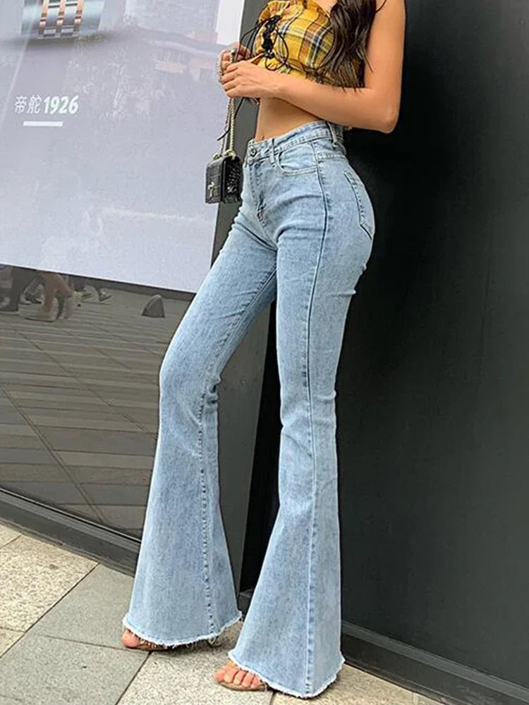 Women's Vintage Y2K High-Waisted Flare Jeans