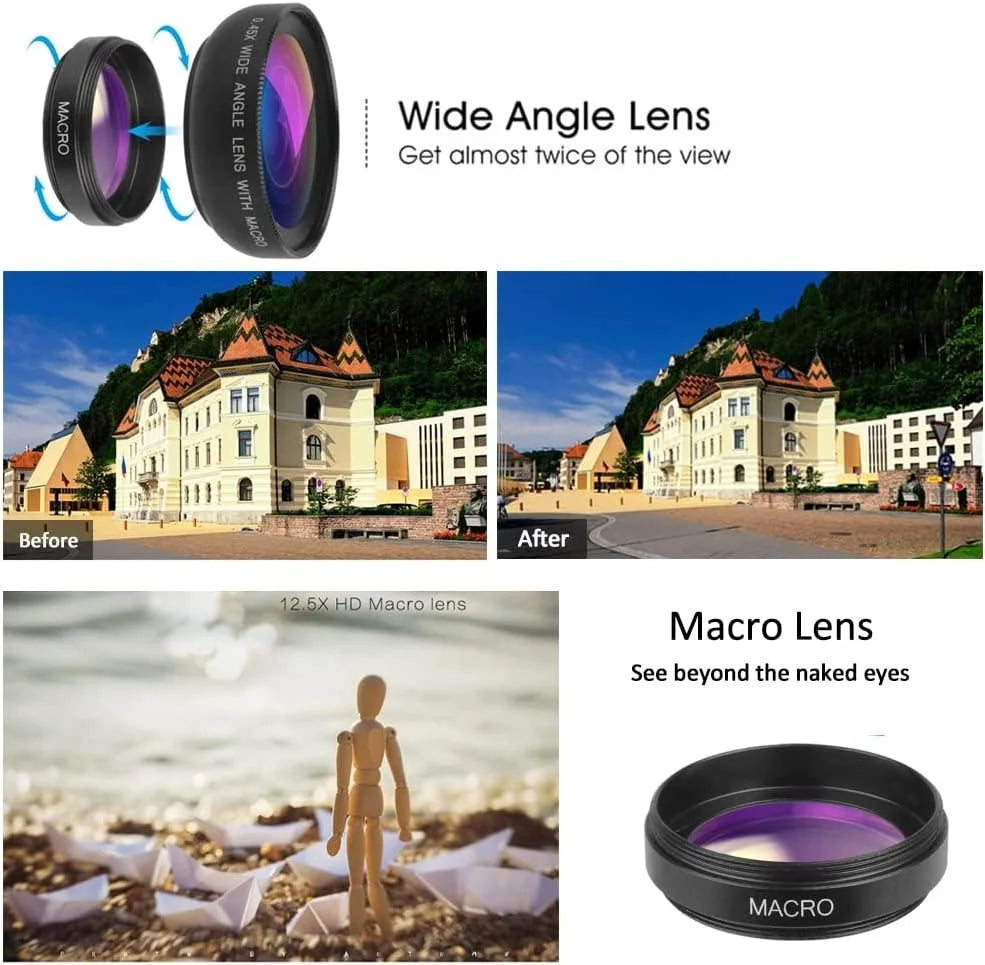 2-in-1 Universal Clip-On Wide-Angle & Macro Lens