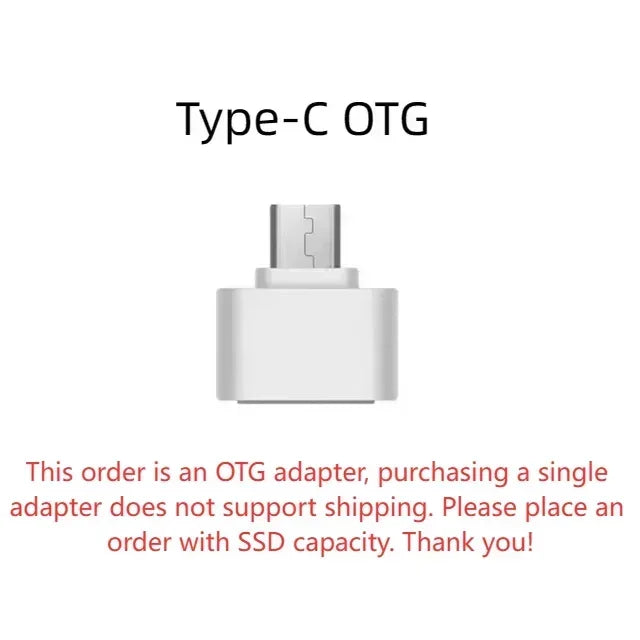 High Speed Portable SSD External Hard Drive 4TB USB3.1 Interface Hard Disk Solid State Drive Mass Storage Device for Laptop/PC