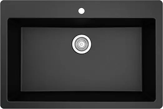 Top Mount. Large Single Bowl Quartz Kitchen Sink in