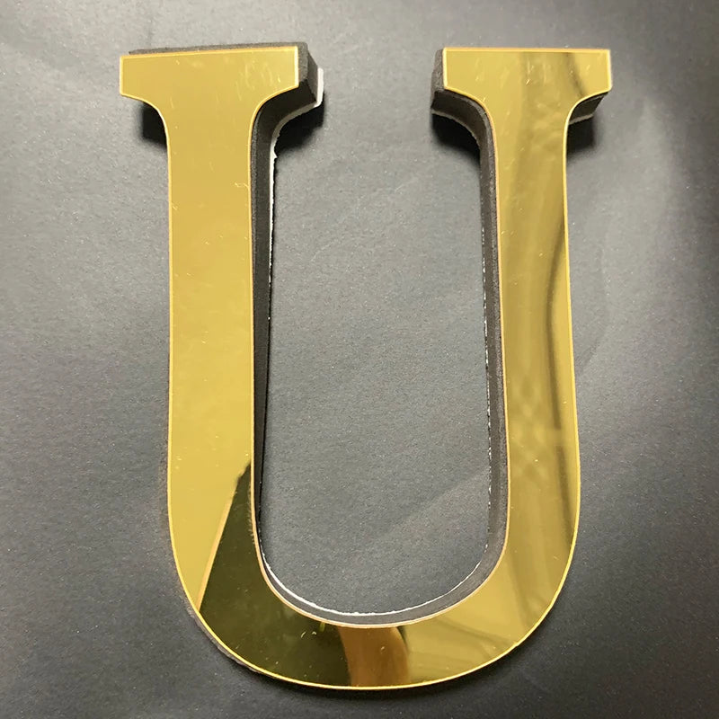 Gold English Letters Mirror 3D Wall Sticker Home Decoration Festival Party Wedding Decor Acrylic Mural Peel & Stick Wallpaper