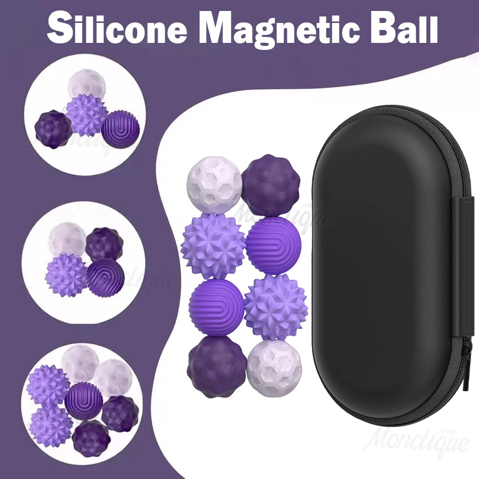 4/8 PCS Magnetic Toy Silicone Magnetic Ball Fidgeting Toy Stress Relief Fingertip Activity Small Decoration Toys Miniature Model