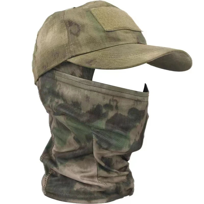 Tactical Balaclava Baseball Caps Full Face Mask Set Men Summer Snapback Sun Hat Outdoor Hunting Camouflage Balaclava