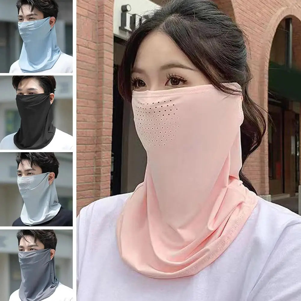 Unisex Ice Silk UV Protection Face Scarf