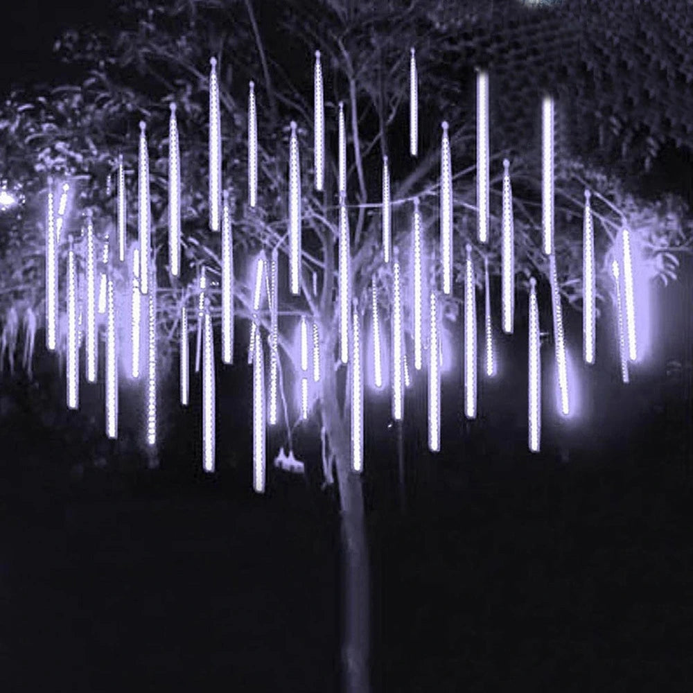 Outdoor  Meteor Shower Christmas Lights 10 Tubes 192 Led Hanging String Lights for Garden Tree Holiday Party Decoation Lamp