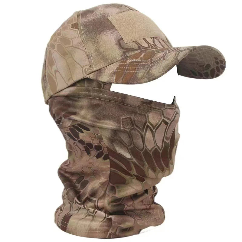 Tactical Balaclava Baseball Caps Full Face Mask Set Men Summer Snapback Sun Hat Outdoor Hunting Camouflage Balaclava