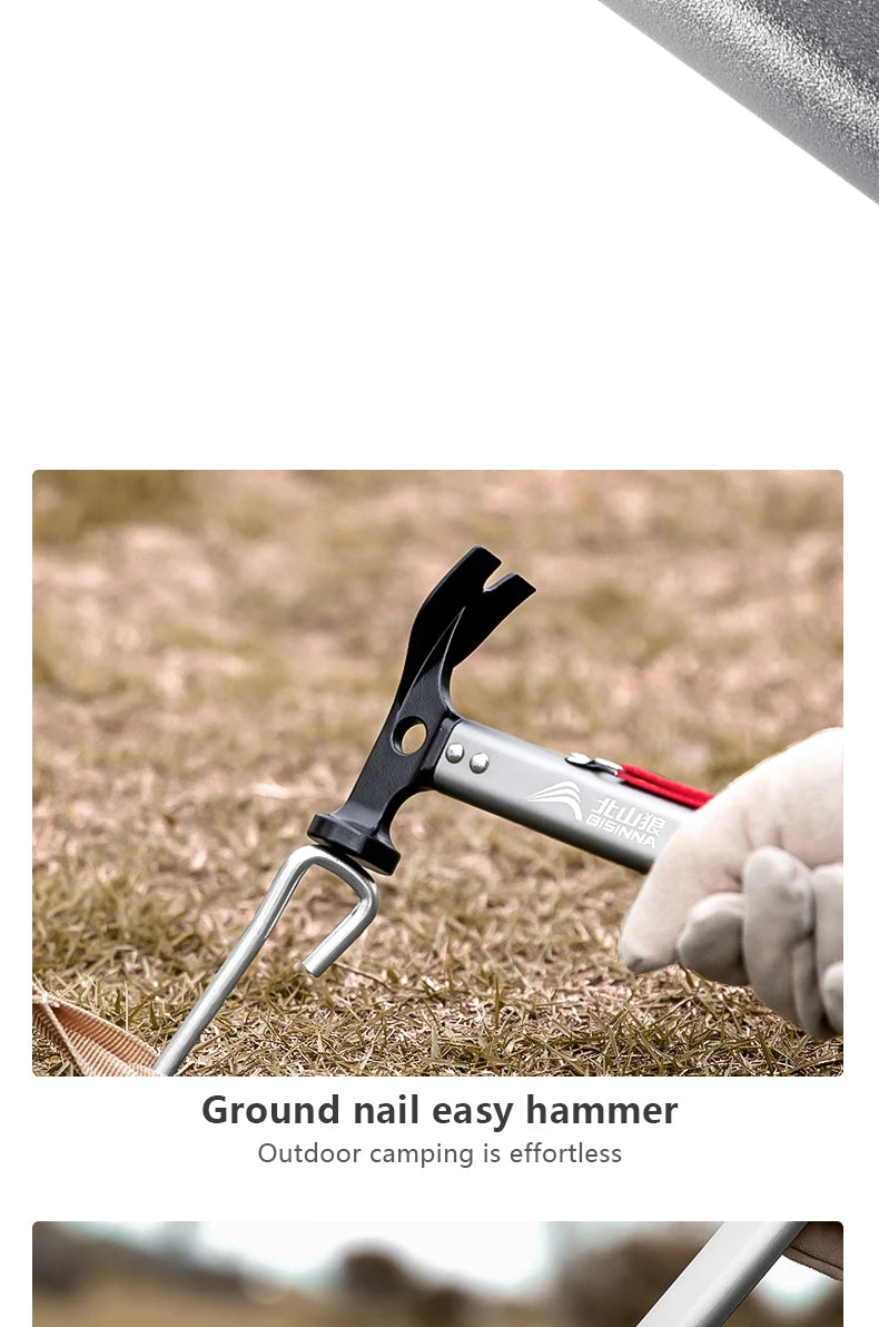 BISINNA Multi-functional Camping Hammer Outdoor Tent Stakes Multi-tool With Alumimum Alloy Handle Ultralight Camping Supplies