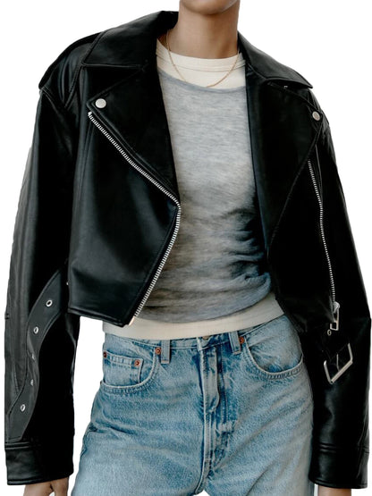 Casual Faux PU Leather Jacket for Women