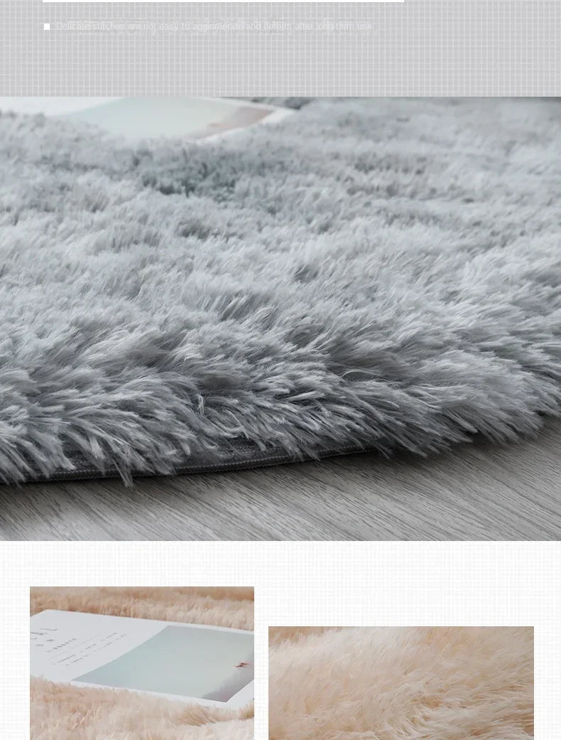 Super Soft Plush Round Rug Mat Fluffy White Carpets For Living Room Home Decor Bedroom Kid Room Decoration Salon Thick Pile Rug