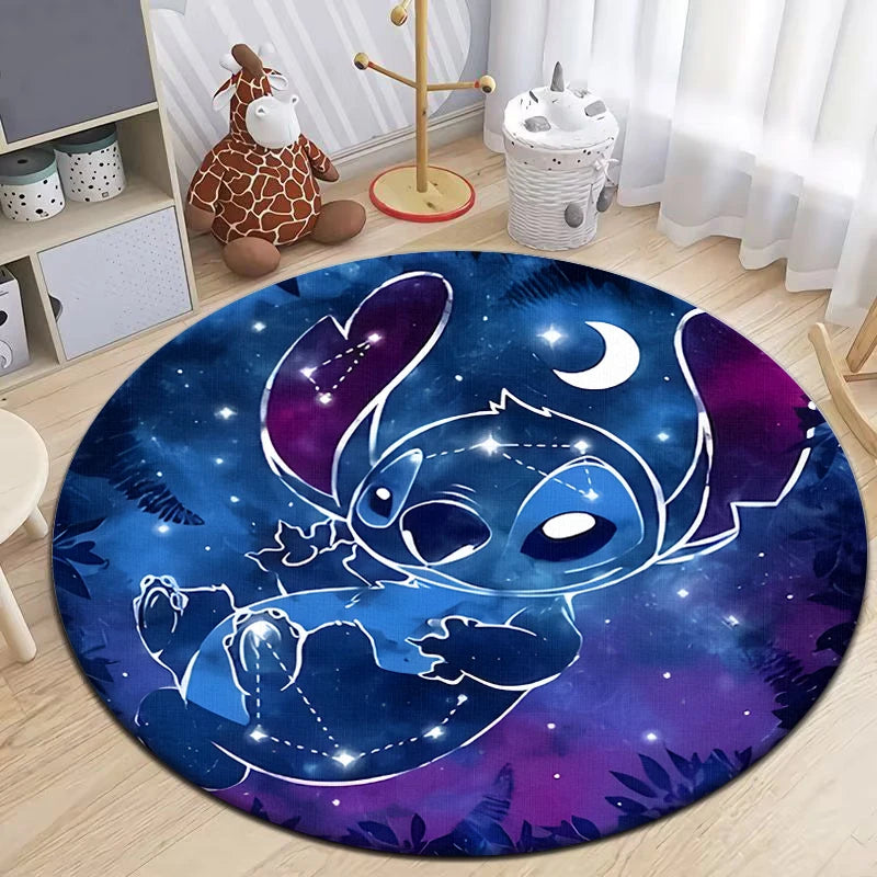 Stitch Cartoon HD Printed Round Carpet